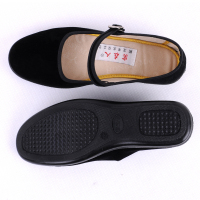 述雅老北京布鞋 平跟酒店工作女黑布鞋 广场舞舞蹈鞋