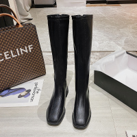 述雅槿岸长靴女子2021秋冬新款不过膝长筒靴小个子瘦瘦靴显瘦加绒高筒靴女