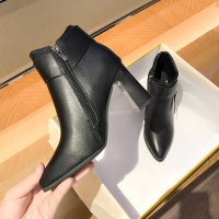 述雅槿岸高跟鞋女鞋2021潮鞋新款百搭秋款小短靴子女靴单靴粗跟秋鞋春秋季