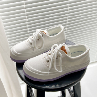 述雅述雅学生馒头鞋女2022年春季新款帆布鞋面包鞋复古系带大头鞋国潮女鞋