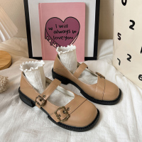 述雅述雅学院方头玛丽珍鞋女2022年新款日系小皮鞋百搭韩版英伦风lolita鞋