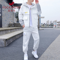 富贵鸟（FUGUINIAO）工装外套男装搭配一套帅气休闲运动套装男士夹克韩版潮流春秋衣服
