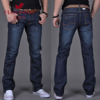 富贵鸟(FUGUINIAO)2021秋季新款男士牛仔裤直筒中年商务弹力长裤子男式中腰