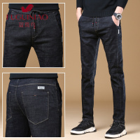 富贵鸟(FUGUINIAO)牛仔裤男士春秋季新款直筒宽松弹力修身大码长裤子