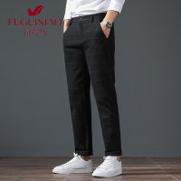 富贵鸟(FUGUINIAO)男士休闲商务西裤格子裤条纹裤修身韩版西服裤子直筒职业工作长裤