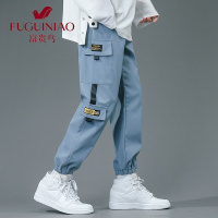 富贵鸟(FUGUINIAO)2021工装裤男日系束脚裤潮牌宽松多口袋长裤秋季裤男长裤