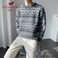 富贵鸟(FUGUINIAO)男士民族风毛衣套头休闲大码毛线衫潮秋款毛衣