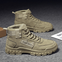 苏芈马丁靴男士2021春秋新款高帮工装男靴运动休闲工作鞋工地劳保男鞋