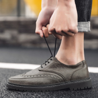 苏芈男鞋秋季2021年新款韩版潮流男士休闲鞋布洛克英伦小皮鞋马丁潮鞋