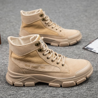 苏芈马丁靴男士2021年新款秋季高帮帆布男鞋户外休闲工装沙漠男靴潮鞋