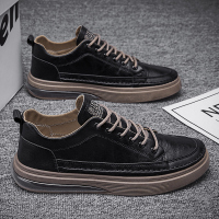 苏芈秋季厨师鞋男厨房上班工作防水防滑休闲皮鞋英伦风黑色潮鞋平板鞋