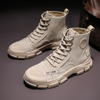 苏芈高帮马丁靴男工装大黄短靴战狼沙漠英伦风美式秋季中筒内增高潮鞋