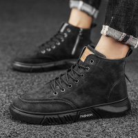 苏芈高帮马丁靴男夏季皮靴防水工装潮鞋男士靴子短靴春秋款英伦风马靴