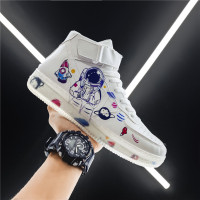 苏芈高帮鞋男秋季小白运动果冻底平板鞋太空宇航员百搭潮鞋