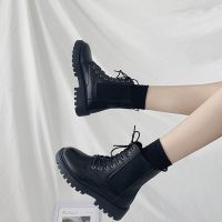 苏芈瘦瘦靴ins潮马丁靴女2021年新款秋鞋百搭秋冬春秋英伦风短靴子黑