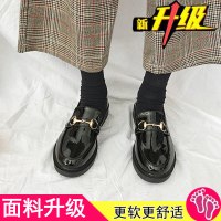 苏芈乐福鞋一脚蹬黑色小皮鞋女2021年新款平底春秋单鞋英伦风韩版百搭
