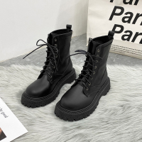 黑色短靴女秋款马丁靴2021年春秋新款英伦风秋季薄款厚底瘦瘦单靴