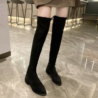 长靴女春秋2021年新款过膝长筒靴粗跟弹力瘦瘦靴高筒女靴加绒靴子