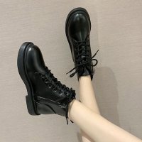 网红显脚小马丁靴女春秋ins潮2021新款英伦风秋季薄款瘦瘦短靴子