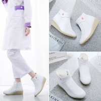 施洛安白色护士鞋棉鞋女冬季软底加绒气垫短靴秋冬款厚底增高不累脚