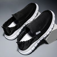 羽贸秋冬季鞋子男鞋豆豆休闲鞋帆布鞋一脚蹬懒人鞋老北京布鞋工作鞋