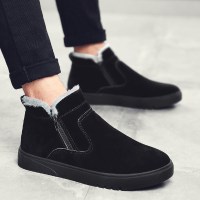 2021新款冬季男士雪地靴加绒保暖男鞋加厚棉鞋男靴马丁一脚蹬面包棉靴