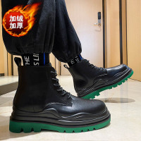 2021新款高帮男士马丁靴男款冬季英伦休闲棉鞋男鞋冬季加绒工装雪地靴子男