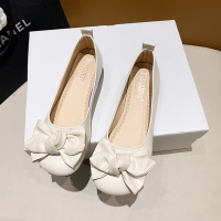 2022年春秋新款低跟粗跟方头单鞋女工作奶奶鞋晚晚风蝴蝶结温柔鞋