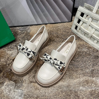 厚底蝴蝶结小皮鞋女2022年春季新款韩版百搭学院风日系一脚蹬单鞋