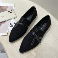 尖头单鞋女2022年新款女鞋韩版百搭豆豆鞋舒适软底瓢鞋平跟平底鞋