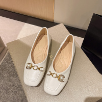 仙女钻珍珠平底鞋女2022春夏季新款网红外穿豆豆鞋一脚蹬单鞋