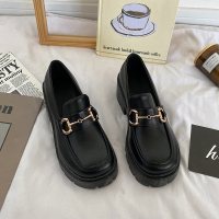 些久黑色小皮鞋女英伦2021秋季新款厚底百搭学院风单鞋日系jk制服鞋子