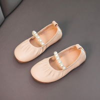 些久女童皮鞋儿童公主鞋软底2021春秋季宝宝豆豆小香风珍珠单鞋奶奶鞋