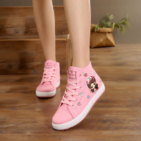 些久春秋女童帆布鞋中小学生儿童休闲中大童球鞋卡通系带运动板鞋