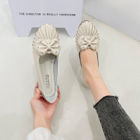 些久底软面平底鞋女单鞋百搭2021春季新款女鞋圆头豆豆鞋春秋鞋子