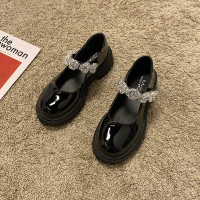 些久小皮鞋女英伦风2021新款百搭厚底乐福鞋子黑色漆皮玛丽珍复古单鞋