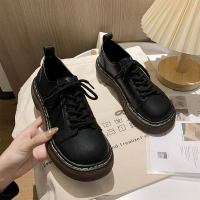 些久日系小皮鞋2021年秋季新款英伦风松糕厚底女鞋圆头休闲学生马丁鞋