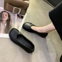 些久2021秋季新款古妈妈鞋女舒适浅口中老年女鞋牛筋软底单鞋平底鞋子