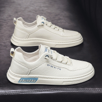 些久春秋季小白鞋男一脚蹬皮面百搭板鞋白鞋休闲运动防滑超火潮鞋