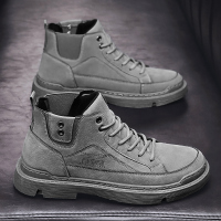 些久复古马丁靴男春秋款高帮工装短皮靴正装休闲英伦风沙漠靴秋季潮鞋