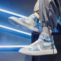 些久高帮鞋男莆田板鞋百搭厚底内增高初中生运动鞋休闲潮鞋