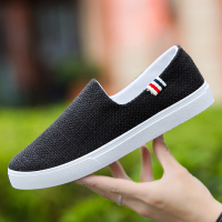 些久帆布鞋男夏季透气板鞋韩版潮流透气亚麻男鞋运动休闲百搭潮鞋子男