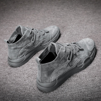 些久高帮马丁靴男春秋季复古大黄短靴子皮靴工装潮鞋休闲ins网红中帮