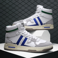 些久莆田高帮男鞋秋季运动篮球潮鞋小白拼色中帮板鞋青少年