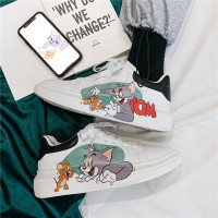 些久秋季莆田板鞋男动漫涂鸦跑步运动麦昆小白厚底学生潮鞋