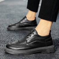 些久秋季皮鞋男休闲英伦风春秋款黑色增高软皮职业商务新郎结婚配西装
