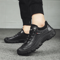 些久劳保鞋男春秋季运动登山户外旅游软底厨师防水防滑潮鞋小黑鞋厨房