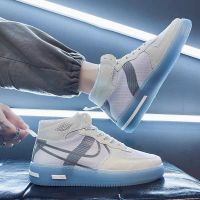 些久高帮帆布鞋男夏季透气百搭板鞋小白韩版厚底青少年球鞋高中生秋季