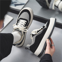 些久帆布男鞋冬季潮流百搭低帮板鞋运动休闲学生经典黑色布鞋增高潮鞋