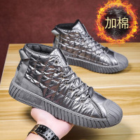 些久雪地靴男皮毛一体冬季加绒保暖高帮马丁靴青少年棉鞋